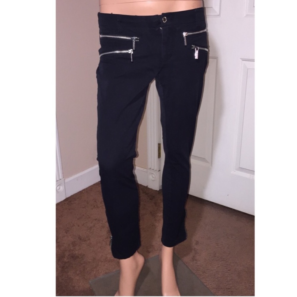 Michael Michael Kors Black Zipper Ankle Jeans